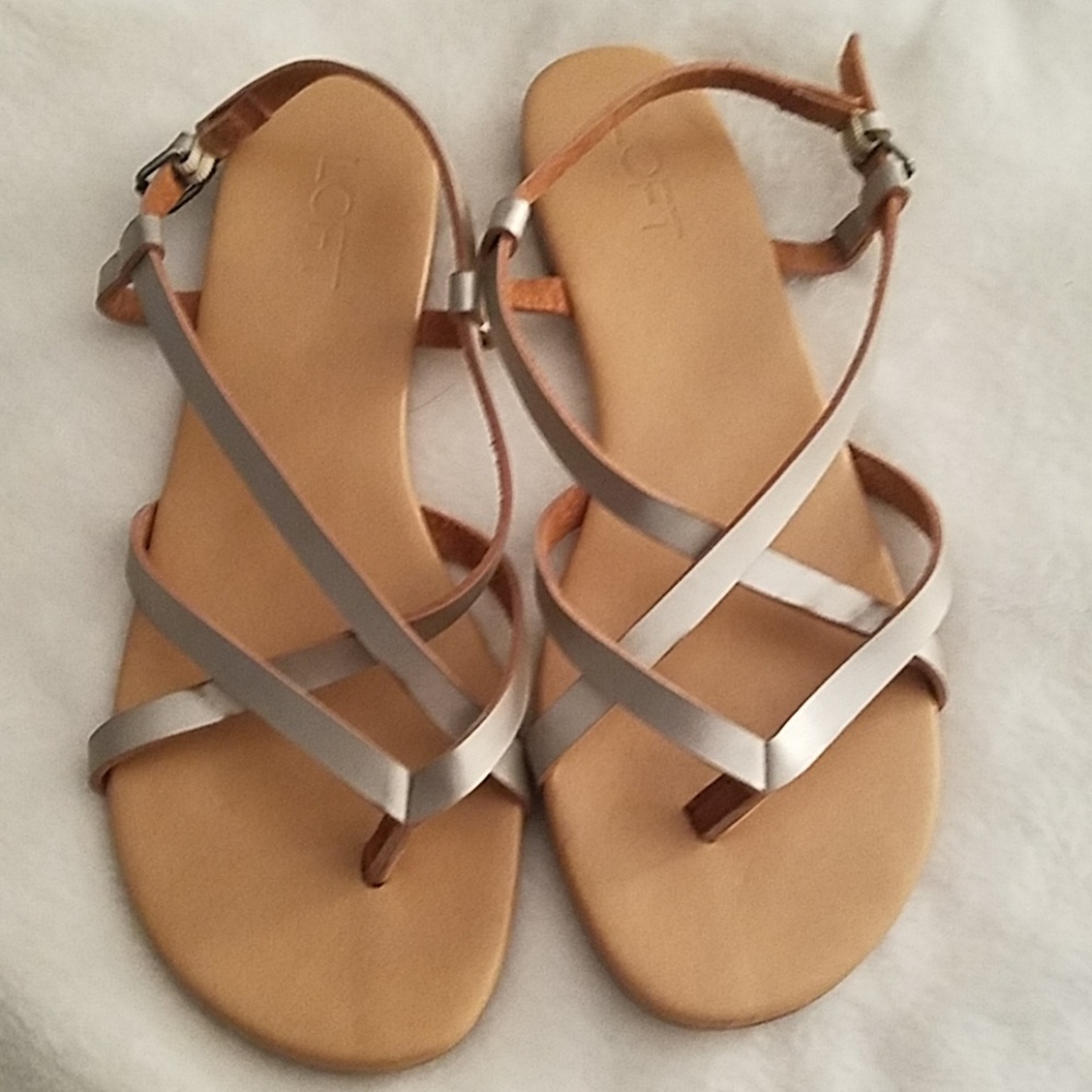 Brushed silver sandals